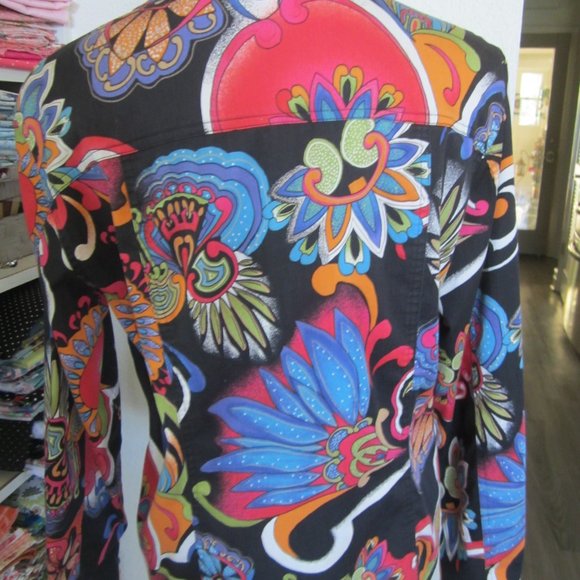 CHICOS - Black/Multi Color Over Jacket-Size 14/16 - Picture 3 of 6